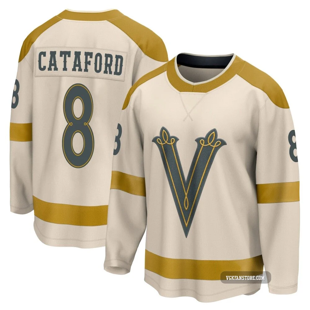 Men's Mathieu Cataford ＃8 Cream Vegas Golden Knights 2024 Winter Classic Breakaway Jersey