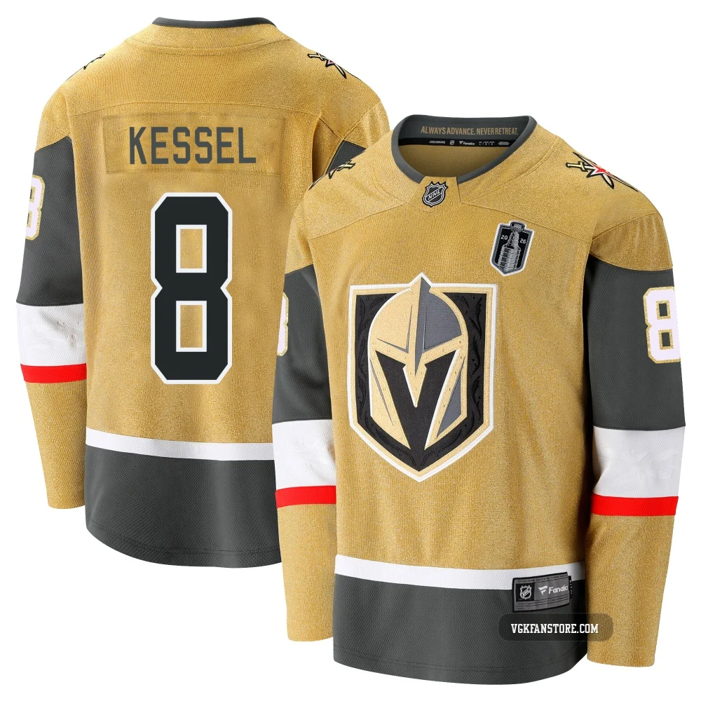 Men's Phil Kessel ＃8 Premier Gold Vegas Golden Knights Breakaway Alternate 2026 Stanley Cup Final Jersey