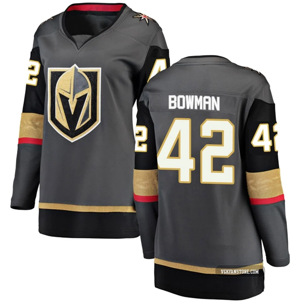 Women's Braeden Bowman ＃42 Black Vegas Golden Knights Breakaway Home 2026 Stanley Cup Final Jersey