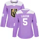Women's Jeremy Lauzon ＃5 Authentic Purple Vegas Golden Knights Fights Cancer Practice Jersey