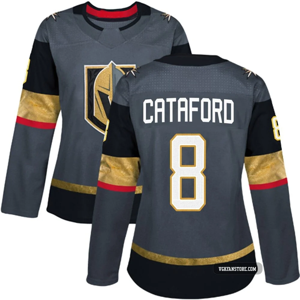 Women's Mathieu Cataford ＃8 Authentic Gray Vegas Golden Knights Home Jersey