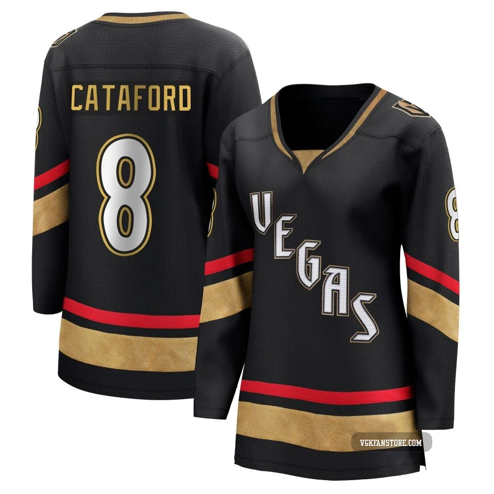 Women's Mathieu Cataford ＃8 Black Vegas Golden Knights Breakaway Special Edition 2.0 Jersey