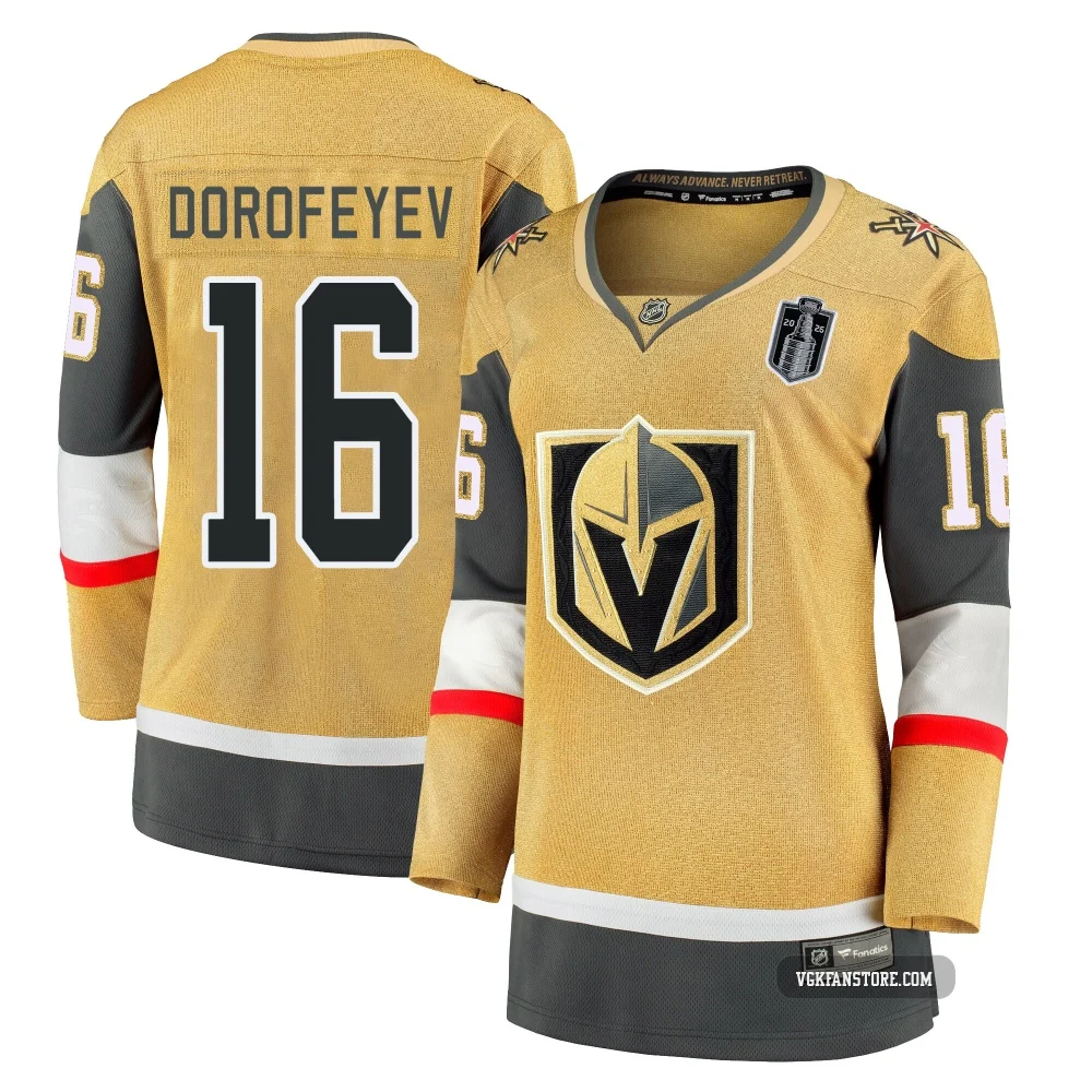 Women's Pavel Dorofeyev ＃16 Premier Gold Vegas Golden Knights Breakaway Alternate 2026 Stanley Cup Final Jersey
