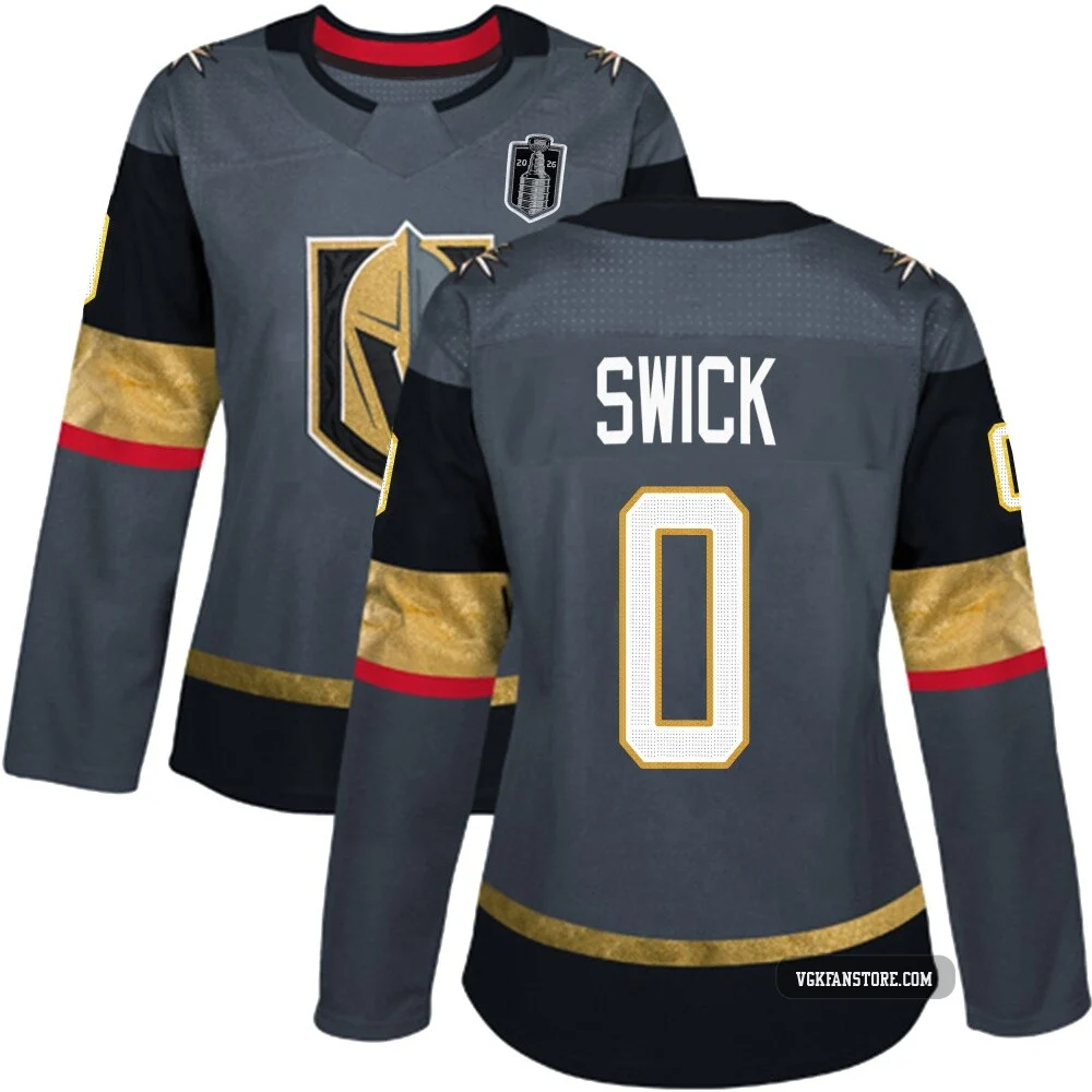 Women's Trent Swick ＃0 Authentic Gray Vegas Golden Knights Home 2026 Stanley Cup Final Jersey