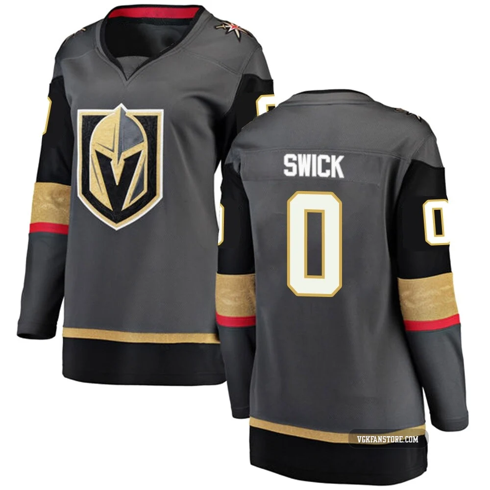 Women's Trent Swick ＃0 Black Vegas Golden Knights Breakaway Home 2026 Stanley Cup Final Jersey