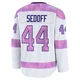 Youth Christoffer Sedoff ＃44 White Vegas Golden Knights 2024 Hockey Fights Cancer Practice Premium Jersey