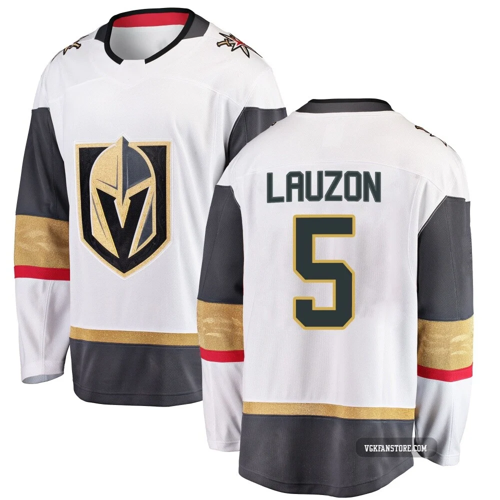 Youth Jeremy Lauzon ＃5 White Vegas Golden Knights Breakaway Away 2026 Stanley Cup Final Jersey