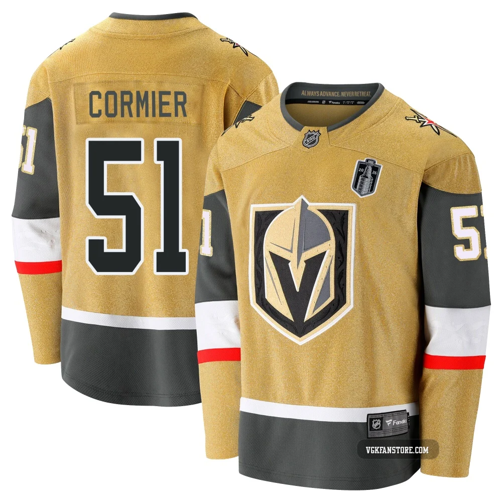 Youth Lukas Cormier ＃51 Premier Gold Vegas Golden Knights Breakaway Alternate 2026 Stanley Cup Final Jersey