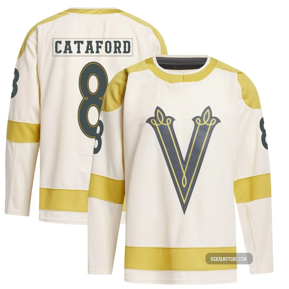 Youth Mathieu Cataford ＃8 Authentic Cream Vegas Golden Knights 2024 Winter Classic Primegreen Jersey