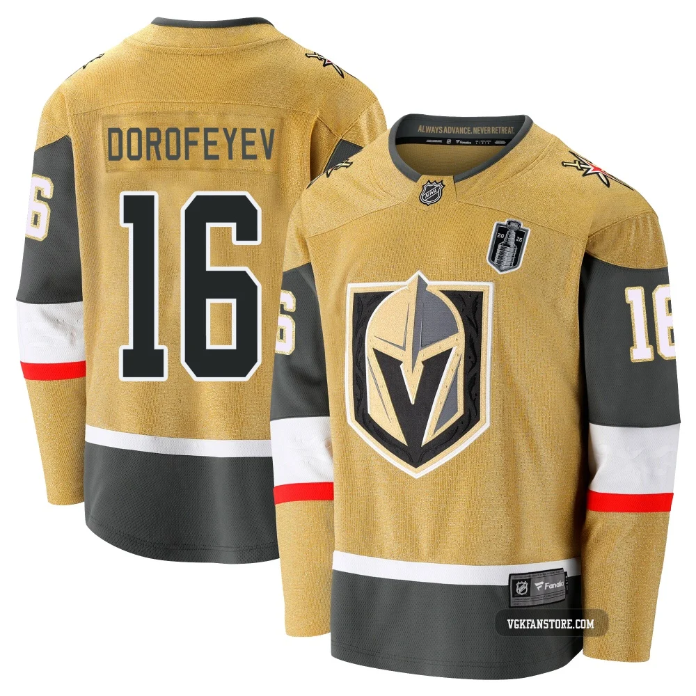 Youth Pavel Dorofeyev ＃16 Premier Gold Vegas Golden Knights Breakaway Alternate 2026 Stanley Cup Final Jersey